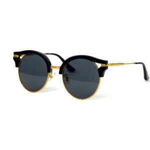 Gentle Monster сонцезащитные очки 11911 золотые с чёрной линзой 