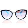 Жіночі сонцезахисні окуляри 10078 чорні з блакитною лінзою 