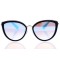 Женские сонцезащитные очки 10078 чёрные с голубой линзой . Photo 2