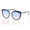 Женские сонцезащитные очки 10078 чёрные с голубой линзой . Photo 1