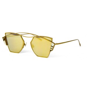 Gentle Monster сонцезащитные очки 12134 золотые с золотой линзой 