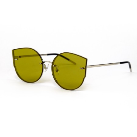 Gentle Monster сонцезахисні окуляри 12230 срібні з зеленою лінзою 