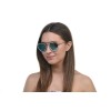 Жіночі сонцезахисні окуляри 10080 чорні з бірюзовою лінзою 