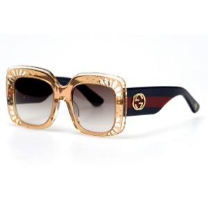 Gucci сонцезахисні окуляри 11213 бежеві з коричневою лінзою 