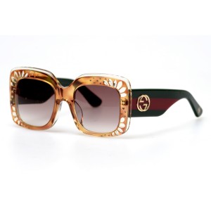 Gucci сонцезахисні окуляри 11214 коричневі з коричневою лінзою 