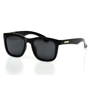 Мужские сонцезащитные очки 9166 чёрные с чёрной линзой 