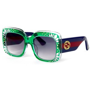 Gucci сонцезахисні окуляри 11739 зелені з чорною лінзою 