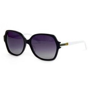 Gucci сонцезащитные очки 11752 чёрные с сиреневой линзой 