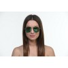Жіночі сонцезахисні окуляри 10087 золоті з зеленою лінзою 