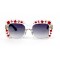 Gucci сонцезащитные очки 11770 красные с голубой линзой . Photo 2
