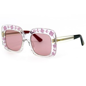 Gucci сонцезащитные очки 11772 розовые с розовой линзой 
