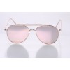 Жіночі сонцезахисні окуляри 10088 золоті з рожевою лінзою 
