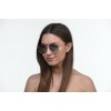 Женские сонцезащитные очки 10088 золотые с розовой линзой 