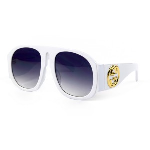 Gucci сонцезахисні окуляри 11778 білі з блакитною лінзою 