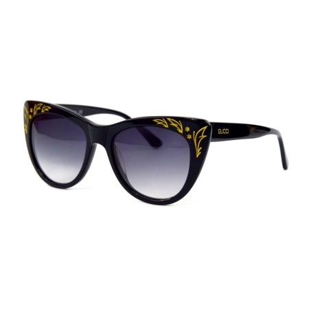 Gucci сонцезахисні окуляри 11781 чорні з чорною лінзою 