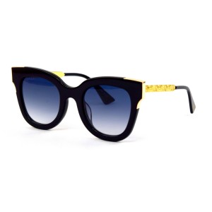 Gucci сонцезащитные очки 11807 черные с голубой линзой 