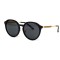 Gucci сонцезащитные очки 12333 чёрные с чёрной линзой . Photo 1