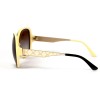 Gucci сонцезахисні окуляри 12336 бежеві з коричневою лінзою 