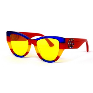Gucci сонцезащитные очки 12340 красные с желтой линзой 