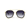 Gucci сонцезащитные очки 12341 золотые с чёрной линзой 