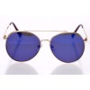 Жіночі сонцезахисні окуляри 10091 золоті з синьою лінзою 
