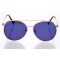 Женские сонцезащитные очки 10091 золотые с синей линзой . Photo 2