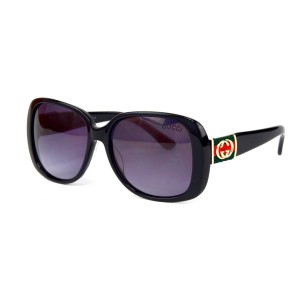 Gucci сонцезащитные очки 12345 чёрные с сиреневой линзой 