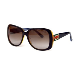 Gucci сонцезахисні окуляри 12347 чорні з коричневою лінзою 