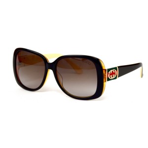 Gucci сонцезахисні окуляри 12348 коричневі з коричневою лінзою 