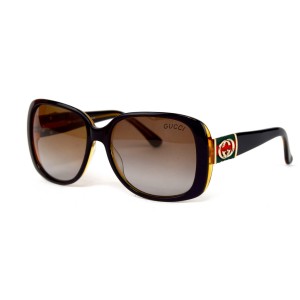 Gucci сонцезахисні окуляри 12349 коричневі з коричневою лінзою 