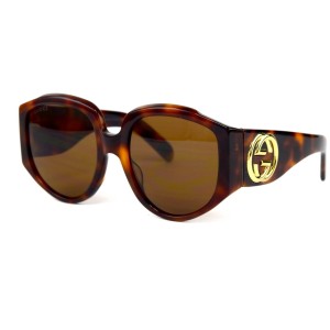 Gucci сонцезахисні окуляри 12353 коричневі з коричневою лінзою 