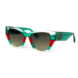 Gucci сонцезахисні окуляри 12354 прозорі з зеленою лінзою 
