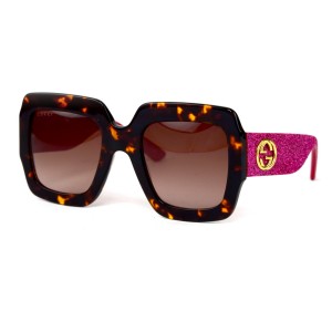 Gucci сонцезахисні окуляри 12393 коричневі з коричневою лінзою 