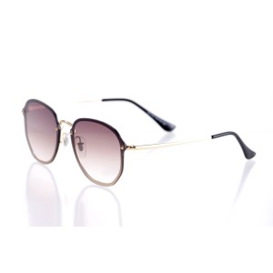 Женские сонцезащитные очки 10103 золотые с коричневой линзой 