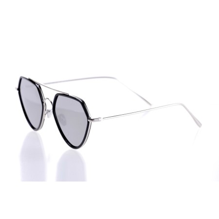 Женские сонцезащитные очки 10115 серебряные с ртутной линзой 