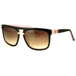 Louis Vuitton сонцезащитные очки 8774 чёрные с коричневой линзой 