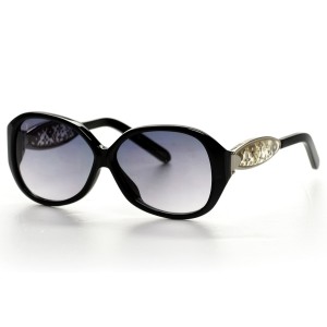 Louis Vuitton сонцезащитные очки 9865 чёрные с чёрной линзой 