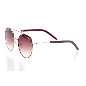 Жіночі сонцезахисні окуляри 10116 золоті з коричневою лінзою 