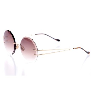 Женские сонцезащитные очки 10117 золотые с коричневой линзой 