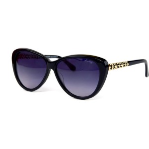 Louis Vuitton сонцезащитные очки 12259 чёрные с сиреневой линзой 