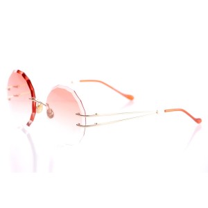 Жіночі сонцезахисні окуляри 10118 золоті з помаранчевою лінзою 