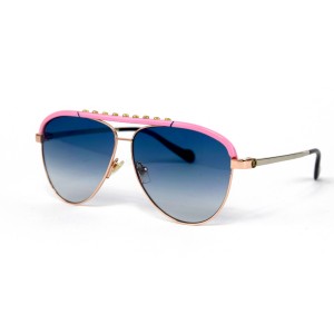 Louis Vuitton сонцезахисні окуляри 12260 золоті з синьою лінзою 