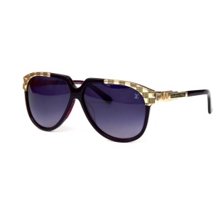Louis Vuitton сонцезащитные очки 12265 сиреневые с чёрной линзой 