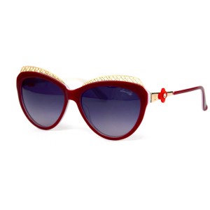 Louis Vuitton сонцезахисні окуляри 12268 бордові з бузковою лінзою 