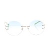 Іміджеві сонцезахисні окуляри 10119 золоті з зеленою лінзою 