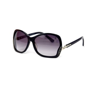 Louis Vuitton сонцезащитные очки 12279 чёрные с коричневой линзой 