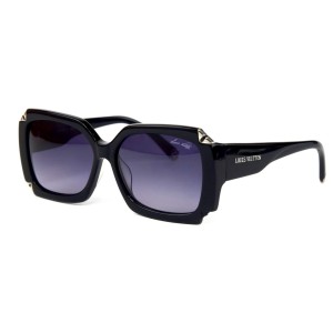 Louis Vuitton сонцезащитные очки 12281 чёрные с сиреневой линзой 