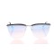 Женские сонцезащитные очки 10121 серебряные с голубой линзой . Photo 2