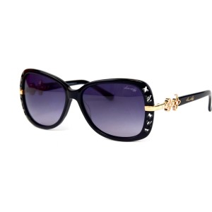 Louis Vuitton сонцезахисні окуляри 12285 чорні з бузковою лінзою 
