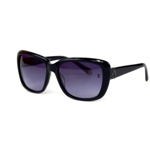Louis Vuitton сонцезащитные очки 12301 чёрные с сиреневой линзой 